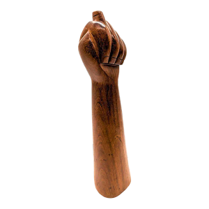 Mid 20th Century Carved Brazilian Rosewood "Figa: Good Luck" Fist Sculpture