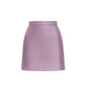 High-Waist Mini Skirt In Lilac Silk (L)