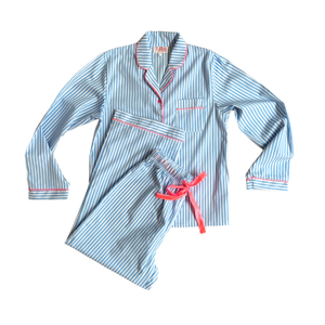 Popping Blue Stripe Pajamas (L)