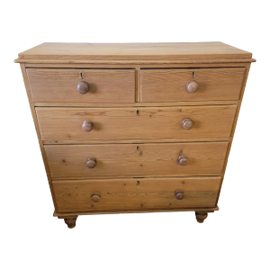 Antique Pine Two Over Three Chest of Drawers From England