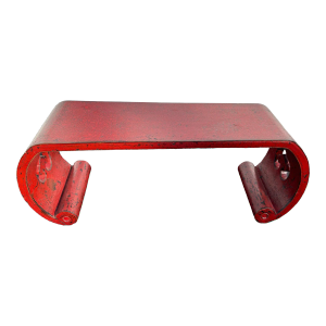 Antique Chinese Red Lacquered Scroll Coffee Table