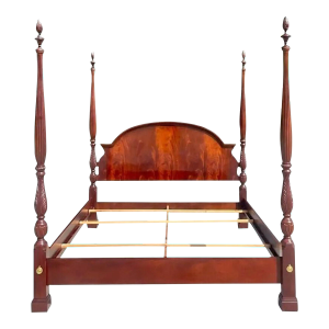 Bernhardt Mahogany Regency Queen Size Four Poster Bed - Vintage 1980s
