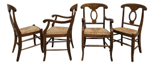 Pottery Barn Rush Seat Dining Chairs - Set of Four
