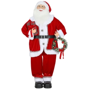 HOMCOM Dancing Santa Claus with Gift and Wreath, Play Music