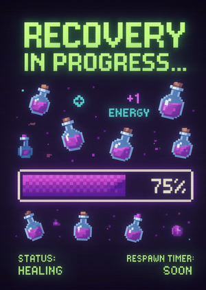 Recovery In Progress Video Game Illustrated Get Well Card