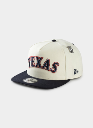 New Era MLB 9Forty A-Frame Texas Rangers Wordmark Pin Snapback Cap