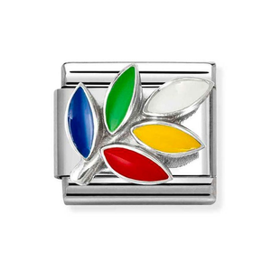 Classic Silver Rainbow Olive Branch Charm