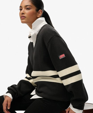Oversized Gestreepte V-hals Trui