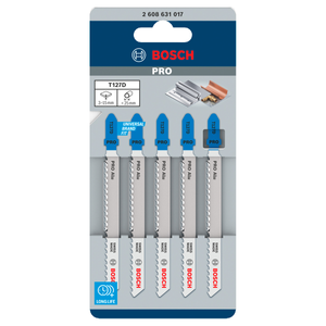 Bosch 2608631017 5 Pieces Professional Aluminium Cutting T127D Jigsaw Blade 100 mm