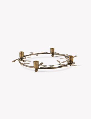 Cromwell Mistletoe Christmas Candle Ring Antique Brass
