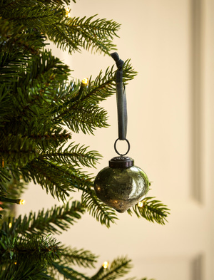 Oakfield Christmas Drop - Recycled Glass, Antique Rosemary, Set of 6, Mini