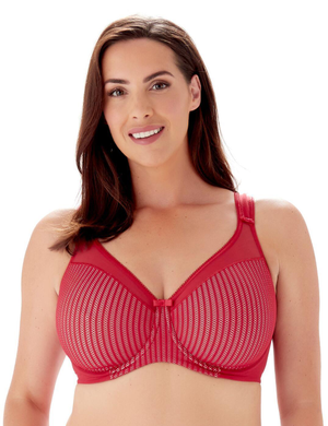 Berlei Beauty Stripe Smoothing Minimiser Bra - Passion Red