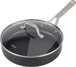 Ninja C10126UK ZEROSTICK 26cm Sauté Pan with Glass Lid Oven Safe to 260°C Black