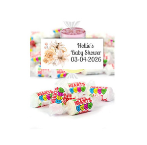 Personalised Floral Baby Shower Loveheart Sweets (9 Pack)