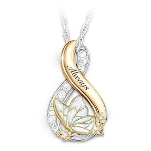 Mother Of Pearl & Topaz Always Near Remembrance Necklace
