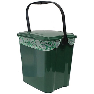 Kitchen Waste Caddy Bin Base, Recyclable Polypropylene, 7 Litre, Moss Green