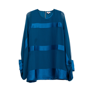 Blue Satin Fabric Top (M)