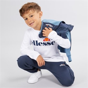 Ellesse Boys Harrison Hoodie T-Shirt And Joggers Set Blue/White