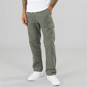 Closure London Mens Smart Open Hem Utility Trousers Khaki