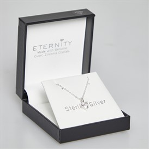 Eternity Womens Sterling Silver Earrings With CZ Stone Clear