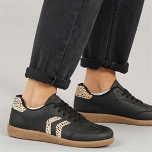 Brave Soul Womens Brae Soul Jayla Trainers Black/Leopard