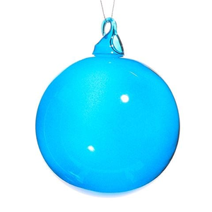 Raz - All Of The Trimmings-Blue Sheer Blown Glass Ball Ornament