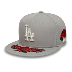LA Dodgers MLB Cooperstown Floral Grey 59FIFTY Fitted Cap