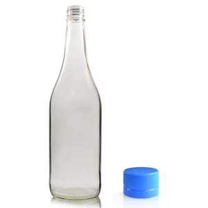 750ml Clear Glass Wine Bottle With Screw Cap - Blue
