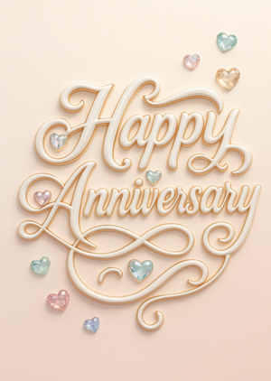 Happy Anniversary Script Typography Anniversary Card