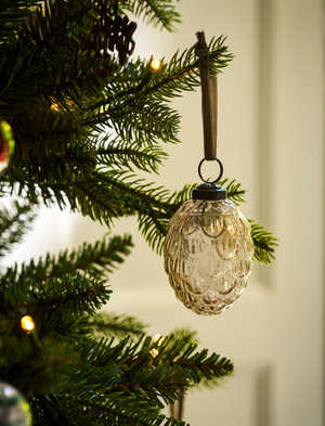 Wytham Christmas Bauble - Glass, Truffle, Set of 3