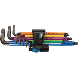 Wera 9 Pieces 950/9 1.5-10mm Hex-Plus BlackLaser Multicolour HF 1 L-Key Set Metric with Holding Function | 05022210001