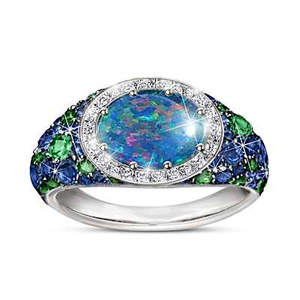 Genuine Australian Opal Triplet Opal Mystique Ring Size 6.5