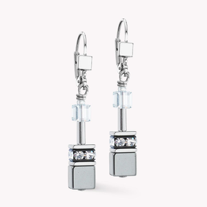 Iconic GEOCUBE Earrings Grey Hematite