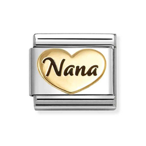 Classic Gold & Enamel Nana Heart Charm
