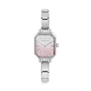 Classic Time Paris Steel & Pink Glitter Fade Dial Watch