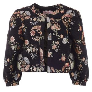 Fleeting Fools Black Multicolour Floral Paddle Jacket (S)