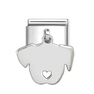 Classic Silver Dog Face Pendant Charm