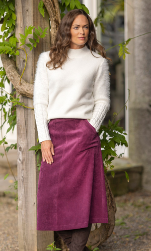 A Line Cord Skirt - Berry