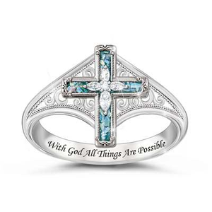 Ancient Glass And Topaz Holy Land Treasure Ring Size 9.5
