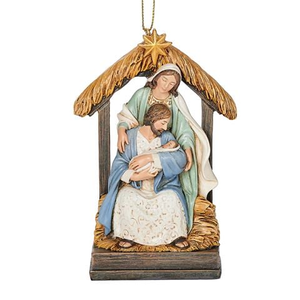 Roman Christmas - Holy Family in Manger Scene Ornament