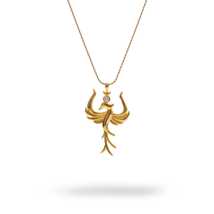 Rising Phoenix Diamond Gold Necklace - Gold