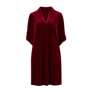 Yumi Burgundy Velvet Tunic Dress (XXL)