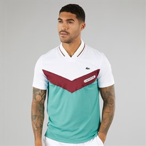 Lacoste Mens Short Sleeve Polo Shirt White/Limeira Zin Ocelle