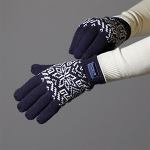 Ben Sherman Mens Fairisle Gloves Navy/White