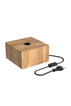 Calex Lampenfassung mit Stecker - Quadrat - E27 Fassung - Holz