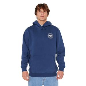Rip Curl Mens Staple Back Print Logo Hoodie - L / Light Navy
