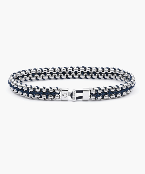 Catena Venetian 7mm Navy | Silver - L 20cm