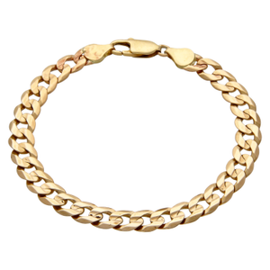 Pre-Owned 9ct Yellow Gold 8.25" Curb Bracelet