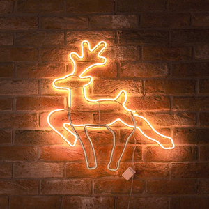 60cm Neon Flex Running Reindeer Silhouette