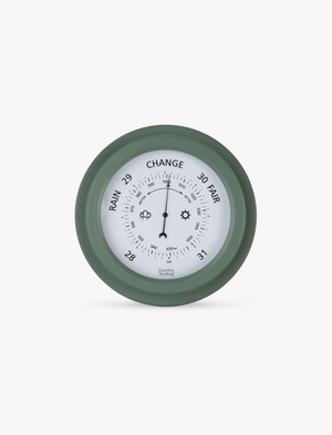 Tenby Barometer - Steel, Thistle Green
